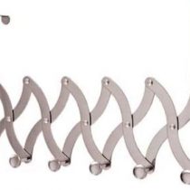 Merriway BH05970 Expanding Steel Concertina Style Over Door Hangers with Six Bright Chrome Hooks