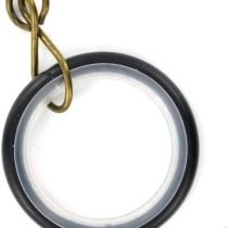 Merriway BH03208 Silent Running Metal Curtain Drapery Pole Rod Rings with Loose Eye, Inner Diameter 23mm (7/8 inch) Outer Diameter 32mm (1.1/4 inch) - Black, Pack of 8