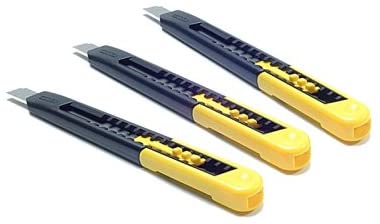 STANLEY 9mm Snap Off Blade Knives (Pack of 3) 2-10-150, Yellow