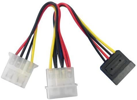 LINDY 5.25 Inch - SATA/5.25 Inch Power Adapter Splitter Cable 0.15m, Black