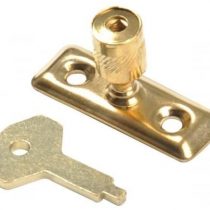 Merriway BH05859 EB Window Stay Security Lock and Key Brass Plated - Pack of 2