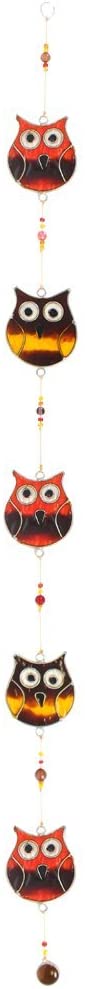 Something Different Wholesale String of 5 Owls Suncatcher, Multicolor, 75x5.5x0.5 cm