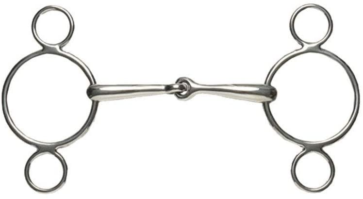 Korsteel Stainless Steel Jointed 2 Ring Dutch Gag Bit, 5"