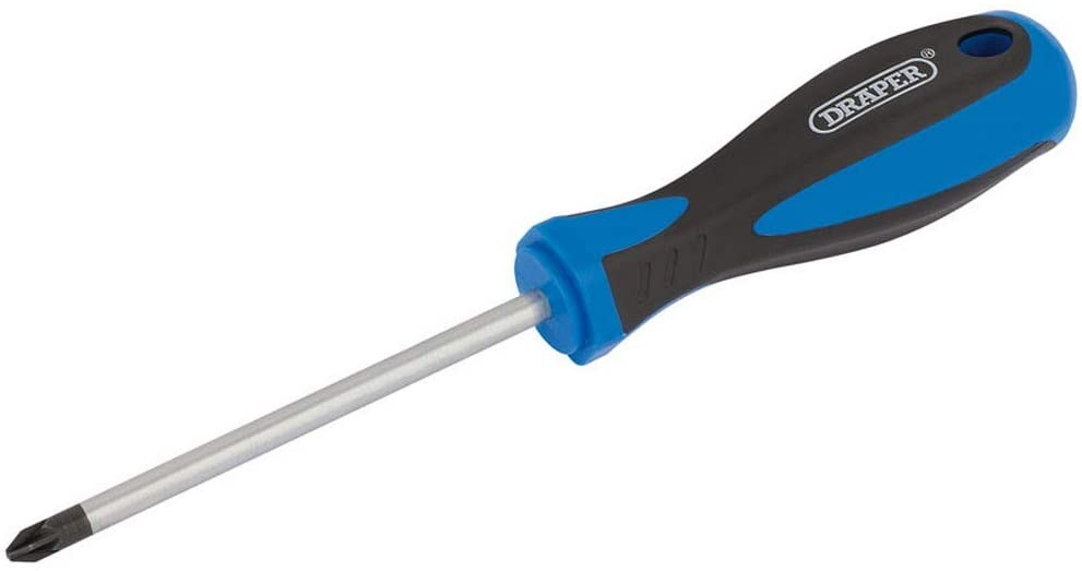 Draper 63501 Engineer's PZ Type No. 2 Tip Screwdriver, 100 mm Blade Length, Blue, No.2 x 100mm