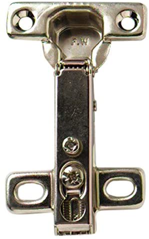 Merriway BH05104 (4 Pcs) Slide-On Kitchen Cabinet Wardrobe Hinges, Cruciform Plate Zinc Plated, Full Overlay 26mm 95 Degree
