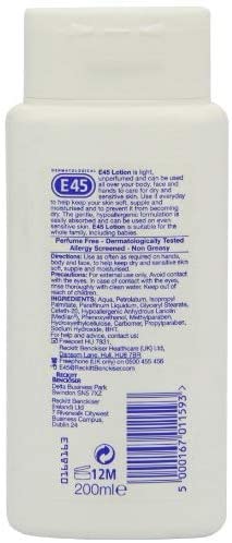 E45 Dermatological Moisturising Lotion 200 ml, Body Lotion - Image 2