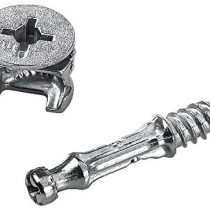 Merriway BH06262 Flat Pack Furniture Cabinet Fixing Screw Locking Cam Bolt Nut (15mm x 12mm) And Dowel (M6 x 44mm), Set of 20 Piece