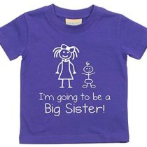 60 Second Makeover Limited I'm Going to Be a Big Sister T Shirt Big Sister to Be Announcement Ideas Tee Top New Baby Gifts for Siblings Purple Tshirt Size