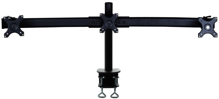 Newstar FPMA-D700D3 Tilt/Turn/Rotate Triple Desk Mount (clamp) for three 10-27" Monitor Screens, Height Adjustable - Black