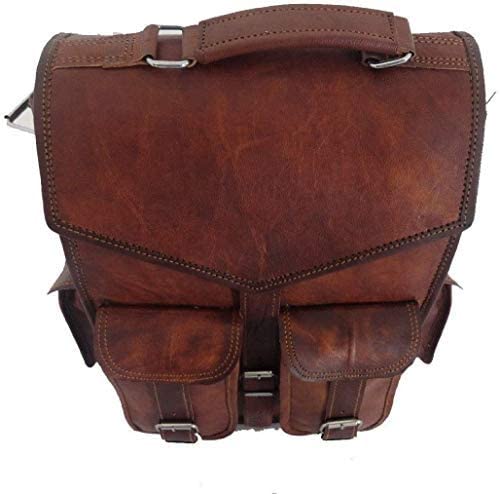 ALASKA EXPORTS 15" Men's Auth Real Leather Messenger Bags Laptop Briefcase Satchel backpack Bag Rucksack Sling