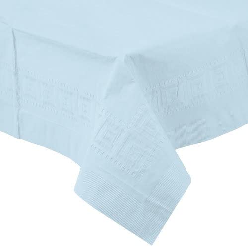 Creative Converting PC710229 Pastel Blue Plastic-Lined Rectangular Paper Tablecover, 1 Pc, 107.9 x 53.9 inch (Rectangular) - Image 3