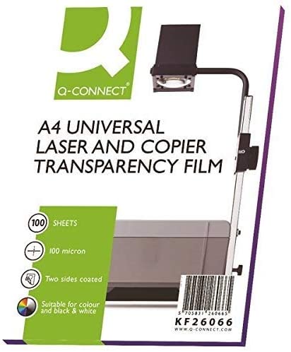Q-Connect Clear Over Head Projector Film (Pack of 100), a4