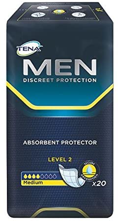 TENA 750776 Men Level 2 Incontinence Pad, Pack of 20, White, 20 Units