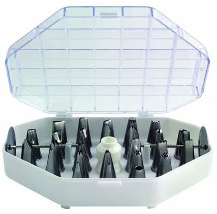 PME NZ782 JEM Small Deluxe Piping Nozzle Set of 29 Silver, Decorating Tip