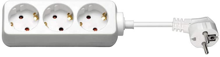 Goobay 51075 AC Power Strip, White, 3 m Cable Length, 1 pieza
