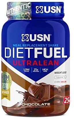 USN I Diet Fuel Ultralean Meal Replacement Shake (Chocolate, 1kg, 18 Servings/Meals) High Protein