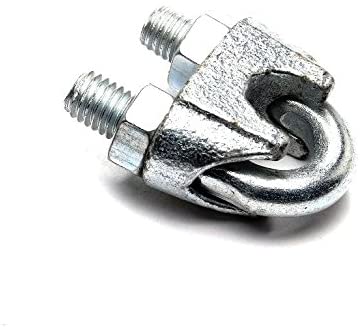 Merriway BH04213 (4 Pcs) Wire Rope Cable Clamp, Galvanised 5 mm (3/16 inch) - Pack of 4 Pieces, Grey