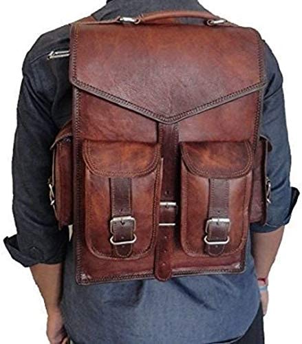 ALASKA EXPORTS 15" Men's Auth Real Leather Messenger Bags Laptop Briefcase Satchel backpack Bag Rucksack Sling - Image 3