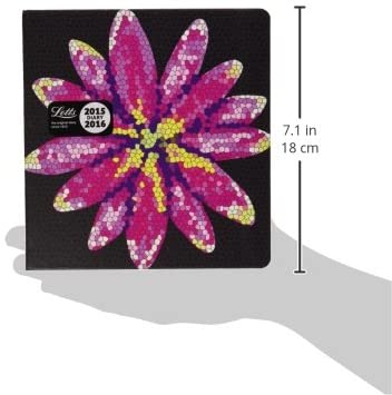 Letts 16-030157P School Calendar 12 Months Desk Square Tattoo 1 Week on 2 Pages 2015-2016 Flower, Black/White - Image 3