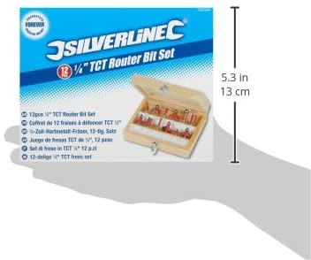 Silverline TCT Router Bit Set - 12 Piece, 1/4" Shank Tungsten Carbide Tipped Bits in Storage Case (792084) - Image 3