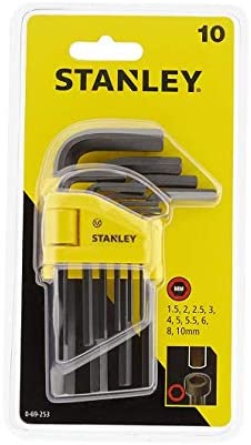Stanley Hex Key Set 10Pc 1.5-10Mm 0 69 253, Silver