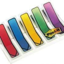 Post-it® Index Arrows - 5 Colours - 20 of Each Colour - Clear Dispenser - 12mm