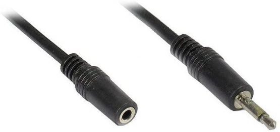 Good Connections audio extension cable black, 3-Pin, stereo audio aux male to female, 20 m audio extension cable