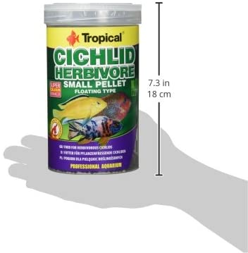 Tropical CICHLID HERBIVORE SMALL PELLET 1000ml / 360g - vegetable food for young and small herbivorous cichlids fish food - Image 3