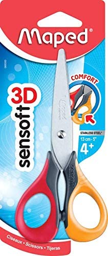 Maped Sensoft 3D Scissors 13cm 5 inch (Assorted Colours), Various Pastel Colors (Purple, Pink, Or Blue), No - Image 2