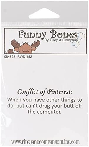 Riley & Company Funny Bones Cling Stamp 2 x 1.25-inch, Conflict of Pinterest, Transparent