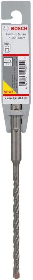 Bosch 2608831008 "SDS Plus-3" Hammer Drill Bit, 0 V, Grey, 6 x 100 x 160 mm - Image 2