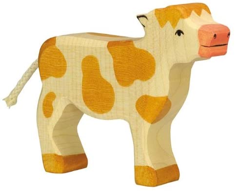 Holztiger Calf Standing (Brown), Brown,wood