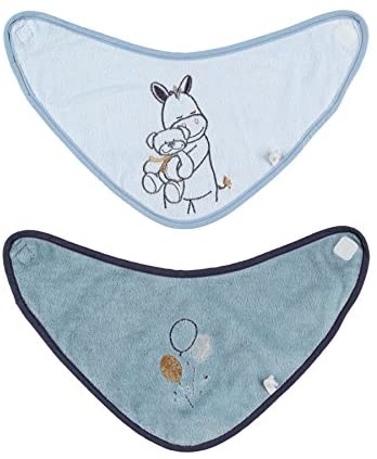 Noukies bb1739.20 Achille and Zebrito Bandana Bib - Blue