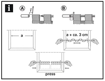 Gardinia Clamping Rod, Rotating Bar, Drill- and Screw-less Assembly, Press&Go Filigrano Ball, 8/10 mm Diameter, 50-80 cm Long - Image 2