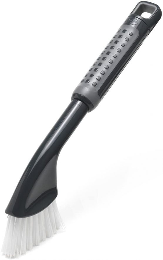 Addis 517703 ComfiGrip Tile Grout Stiff Cleaning Brush, Metallic Graphite, 2.5 x 8 x 27 cm