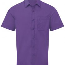 Alexandra Cadenza STC-NM91PU-16.5 Easycare Men's Short Sleeve Shirt, 64% Polyester/35% Cotton, Plain, Size: 16.5, Purple