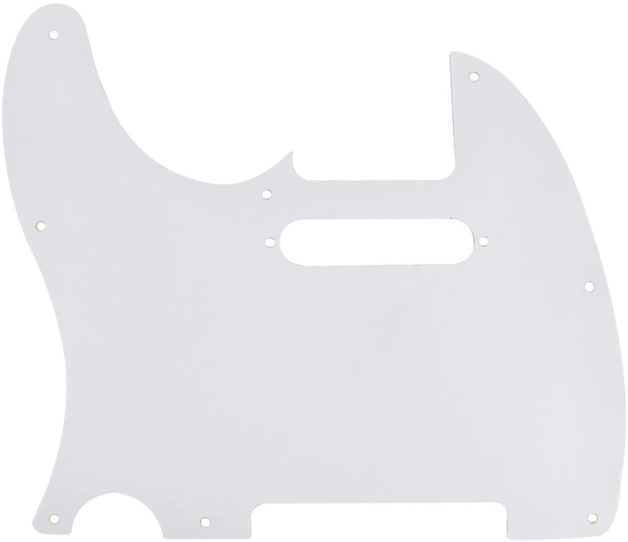 FLEOR 8 Hole 3Ply White TL Pickguard Single Coil Neck Hole Cut Guard Plate with Mounting Screws for U.S./Mexican Standard TL TE Plate Replacement - Image 4