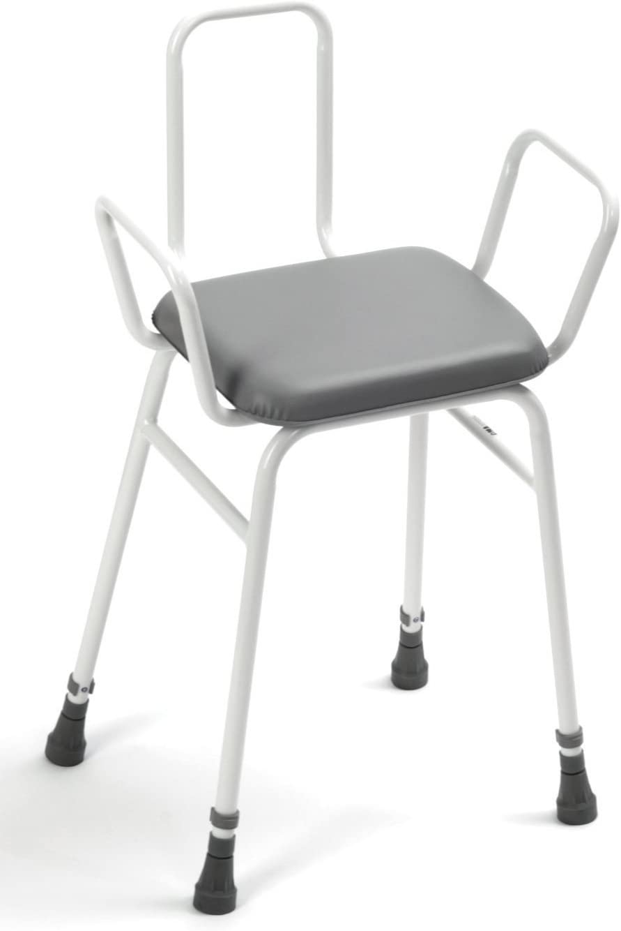 Days Height Adjustable Shower Perching Stool with Arms and Back, with Arms & Back