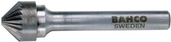 Bahco K1612M08 BHK1612M08 90 Degrees Medium Spiked Cone Shape Tungsten Carbide Rotary Burr, Silver, 52 mm