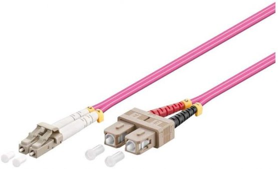 goobay 95943 Optical Fibre Cable, Multimode (OM4), Violett, 1 m Length