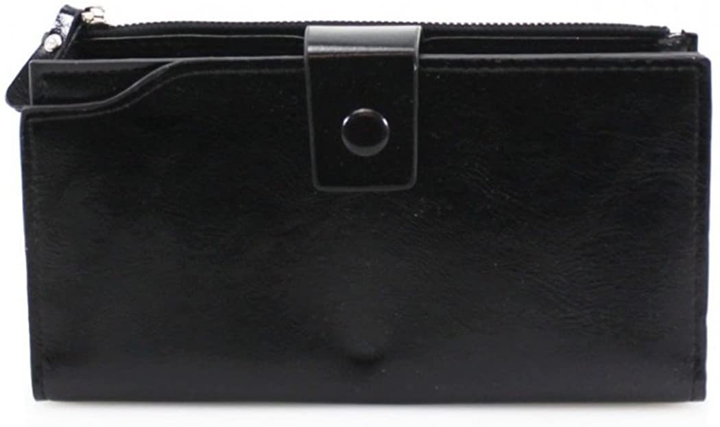 LeahWard Genuine Faux Leather Purses Wallets Fashion Nice Great Purses Bags (BLACK)