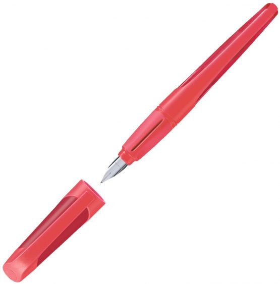 Ergonomic School Fountain Pen - STABILO EASYbuddy M Nib Coral/Red - Image 3