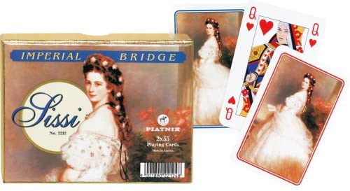 Piatnik 2212 "Sisi Bridge Card Game (2 x 55-Piece), Blue and White, 7 cm x 10 cm x 10 cm