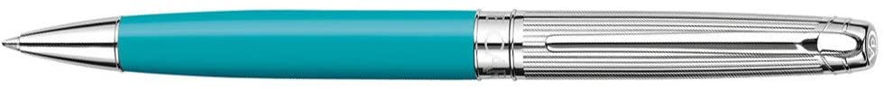 Caran d'Ache CD4789.171 Leman Bicolor Turquoise Silver Plated/Rhodium Coated Ballpoint Pen - Image 2