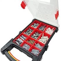 Merriway BH06618 Assortment of Redi-Driva Cavity Fixings, Hollow Wall Anchors & Screws in a 12 Compartment Carry Case, 430 Pieces Anchors and Screws, Multi-Colour