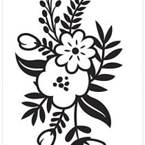 Darice Embossing Folder 4.25 x 5.75-inch Small Floral Sprig, Acrylic, Clear/White, 3-Piece