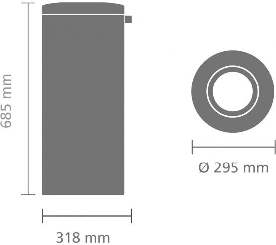 Brabantia Flameguard Waste Paper Bin, 30 L - Matt Steel - Image 2