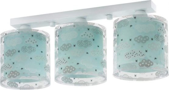 Dalber Children's Ceiling Light, Children's Room Ceiling Light 3 Lights Clouds Clouds Green Children's Room Lamp