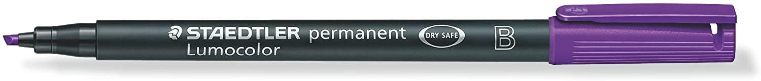 Staedtler 314 Lumocolor Universal Pen B Tip, Approx. 1.0 or 2.5 mm, Permanent, Pack of 10 in Cardboard Case Purple - Image 3