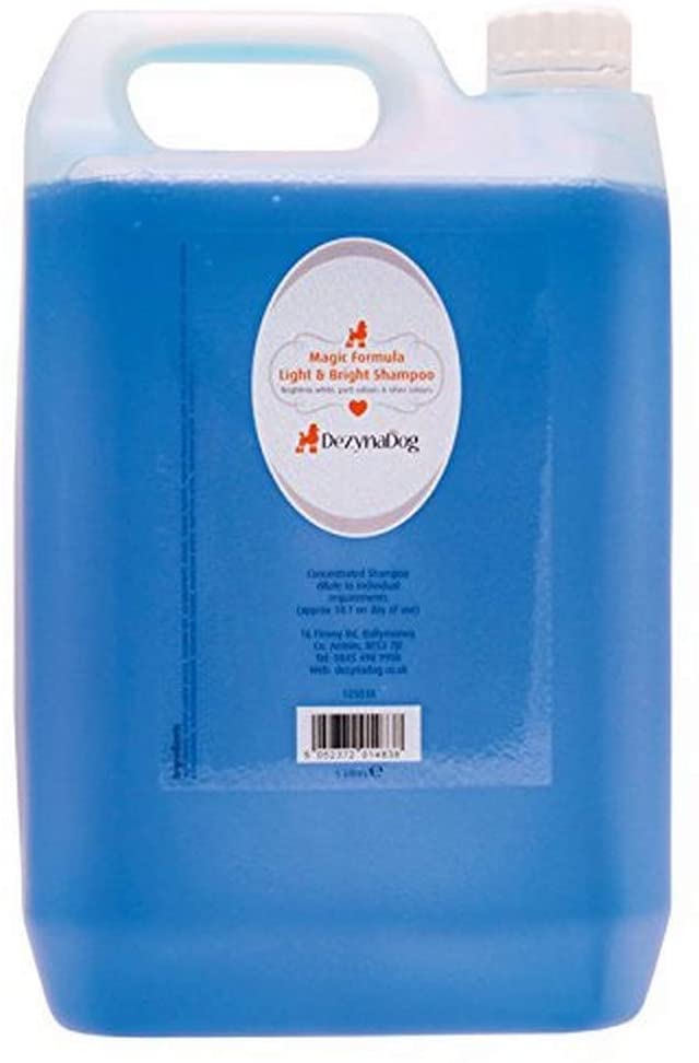DezynaDog Magic Formula Light & Bright Dog Shampoo, White Dog Shampoo, Colour Enhancing Shampoo for Dogs, Brightens White